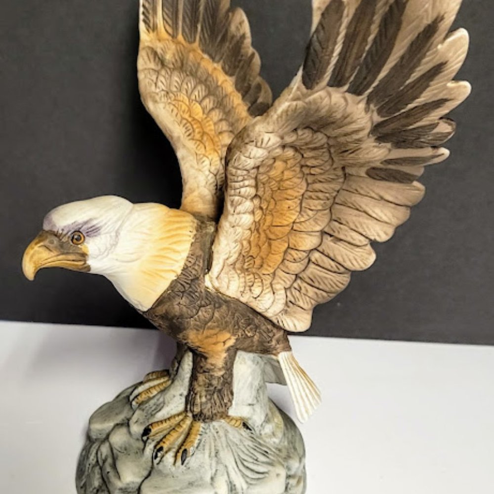 Vintage Eagle Figurine Royal Crown Signed J. Byron on Base